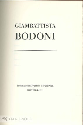 GIAMBATTISTA BODONI.