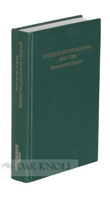Order Nr. 43594 STUDIES IN MICROPUBLISHING, 1853-1976, DOCUMENTARY SOURCES. Allen B. Veaner