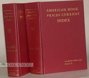 Order Nr. 44477 AMERICAN BOOK-PRICES CURRENT. 1987-1991. INDEX THE AUCTION SEASONS SEPTEMBER 1987...