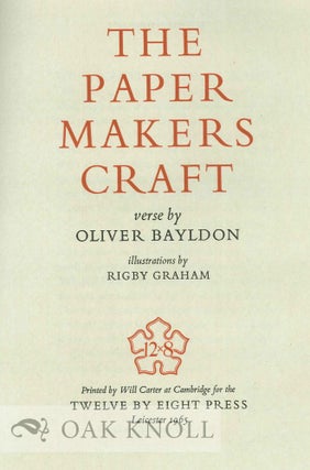 THE PAPER MAKERS CRAFT.