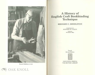 A HISTORY OF ENGLISH CRAFT BOOKBINDING TECHNIQUE.