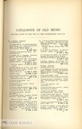 CATALOGUE OF PRINTED MUSIC PUBLISHED BETWEEN 1487 AND 1800 NOW IN THE BRITISH MUSEUM.