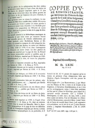 ETUDES SUR L'IMPRIMERIE DANS LE SUD-OUEST DE LA FRANCE AUX XVe, XVIe ET XVIIe SIÈCLES.