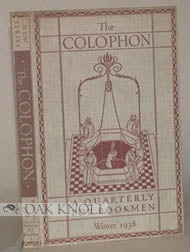 Order Nr. 45439 COLOPHON, N.S., A Q FOR BKMEN, V.III N.1
