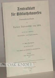 ZENTRALBLATT FUR BIBLIOTHEKSWESEN VOLUME 71-73