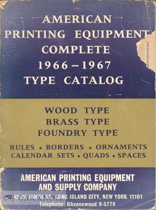 Order Nr. 47051 AMERICAN PRINTING EQUIPMENT 1966-1967 CATALOG