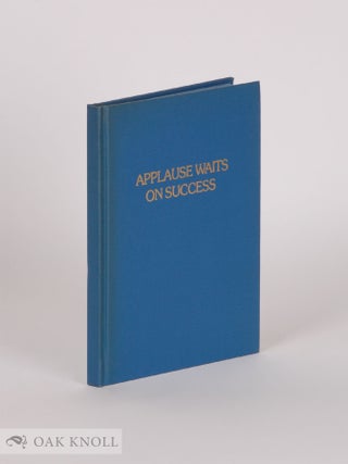 Order Nr. 47498 APPLAUSE WAITS ON SUCCESS. Charles V. Morris