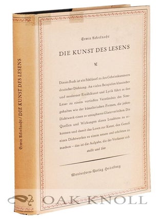 Order Nr. 48184 DIE KUNST DES LESENS. Erwin Ackerknecht