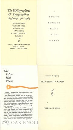 THE BIBLIOGRAPHICAL & TYPOGRAPHICAL APPETIZER FOR 1963.