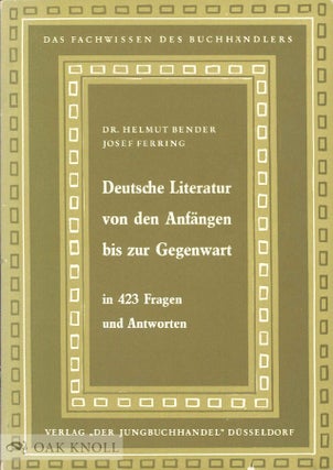 Order Nr. 48382 DEUTSCHE LITERATUR. Helmut Bender