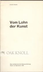Order Nr. 48403 VOM LOHN DER KUNST. Arnold Kunzli