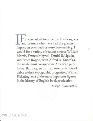 WILLIAM PICKERING PROSPECTUS.