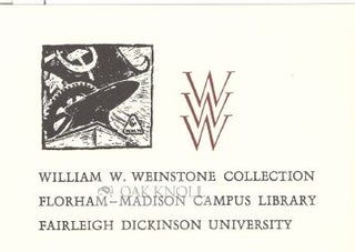 WILLIAM W. WEINSTONE COLLECTION BOOKPLATE