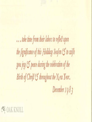 CHRISTMAS GREETINGS 1983.