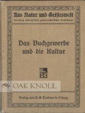 Order Nr. 48733 DAS BUCHGEWERBE UND DIE KULTUR. R. Focke