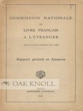 Order Nr. 49181 COMMISSION NATIONALE DU LIVRE FRANCAIS A L'ETRANGER RAPPORT GENERAL