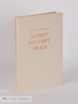 Order Nr. 49343 SCHRIFT INSCHRIFT DRUCK. Stanley Morison