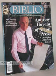 Order Nr. 49613 BIBLIO, THE MAGAZINE FOR COLLECTORS OF BOOKS, MANUSCRIPTS AND EPHEMERA