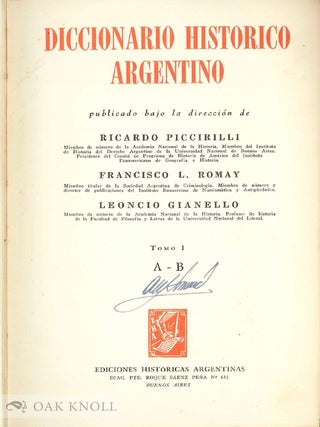 DICCIONARIO HISTORICO ARGENTINA, TOMO I, A-B / TOMO II, C-CH / TOMO II