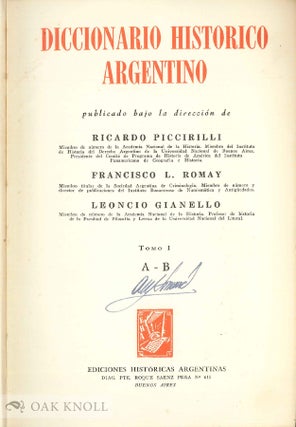 DICCIONARIO HISTORICO ARGENTINA, TOMO I, A-B / TOMO II, C-CH / TOMO II