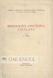 BIBLIOGRAFIA LINGUISTICA CATALANA. Antonio Griera.