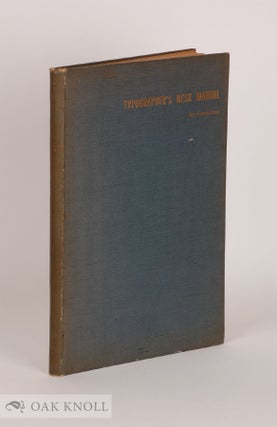 Order Nr. 50468 TYPOGRAPHER'S DESK MANUAL. Eugene De Lopatecki