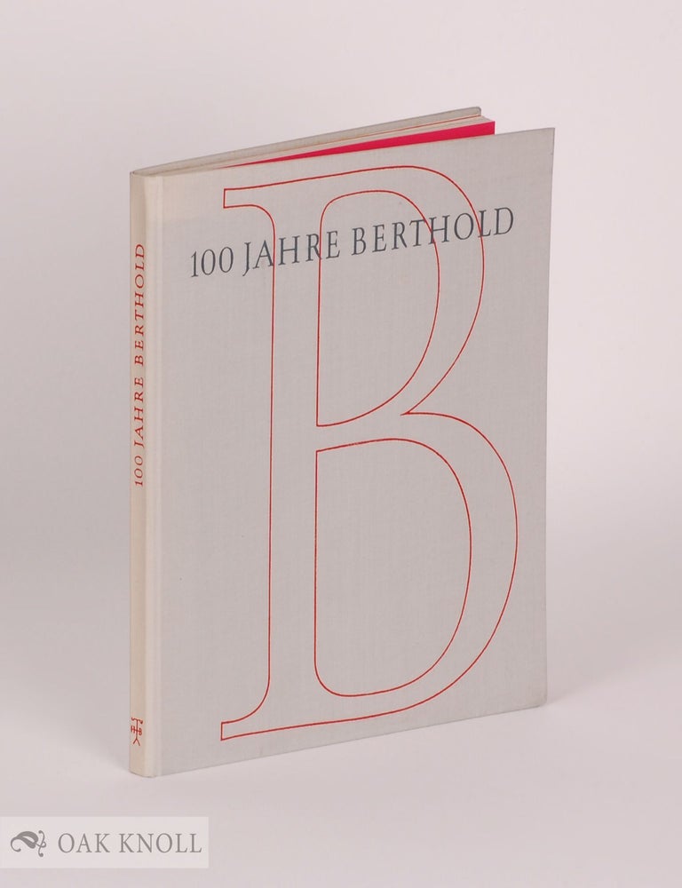 Order Nr. 50529 100 JAHRE BERTHOLD.