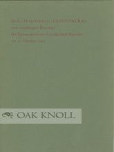 Order Nr. 50603 FESTVORTRAG ZUM 100JAHRIGEN BESTEHEN DER TYPOGRAPHISCHEN GESELLSCHAFT. Heinz...