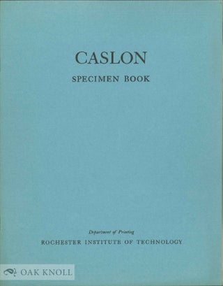 Order Nr. 50763 CASLON SPECIMEN BOOK. Caslon