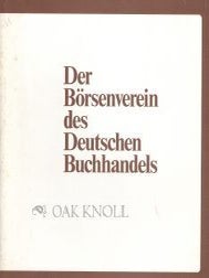Order Nr. 50779 DER BORSENVEREIN DES DEUTSCHEN BUCHHANDELS, ORGANISATION--AUFGABEN--TATIGK