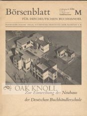 Order Nr. 51234 ZUR EINWEIHUNG DES NEUBAUS DER DEUTSCHEN BUCHHANDLERSCHULE