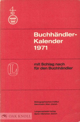 Order Nr. 51277 BUCHHANDLER-KALENDER 1971 MIT SCHLAG NACH FUR DEN BUCHHANDLER
