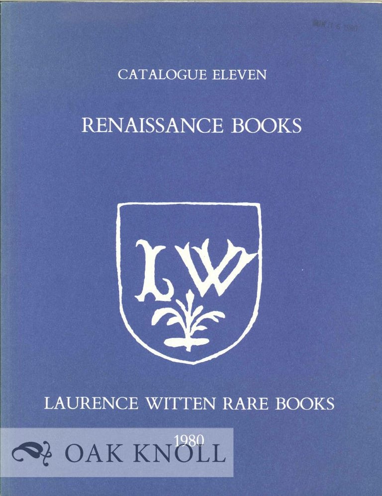 Order Nr. 51419 RENAISSANCE BOOKS, CATALOGUE ELEVEN.