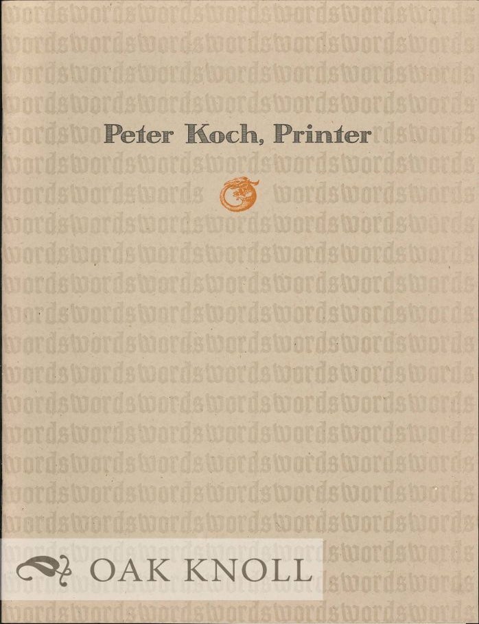 Order Nr. 51631 PETER KOCH, PRINTER, RECENT WORK.