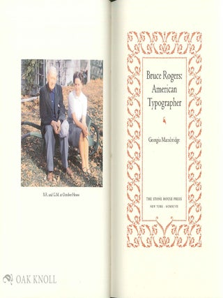 BRUCE ROGERS: AMERICAN TYPOGRAPHER