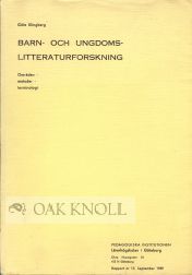 Order Nr. 52012 BARN-OCH UNGDOMS-LITTERATURFORSKNING, OMRADEN, METODER, TERMINILOGI. Gote Klingberg