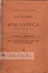 Order Nr. 52023 CATALOGO DE LA BIBLIOTECA POR ORDEN ALFABETICO DE AUTORES, 2. SECCION, HISTORIA Y...