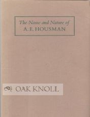 Order Nr. 52333 THE NAME AND NATURE OF A.E. HOUSMAN.