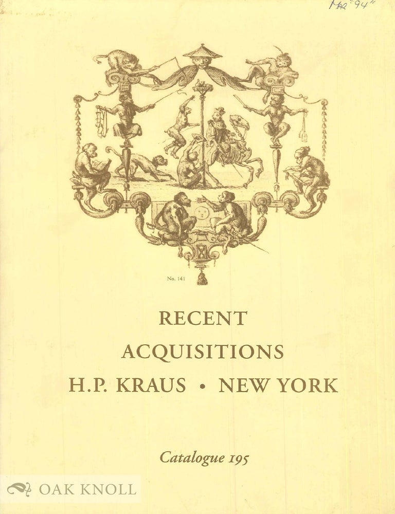 Order Nr. 52448 RECENT ACQUISITIONS IN A WIDE VARIETY OF FIELDS, INCLUDING ART & ARCHITECTURE, NATURAL HISTORY, GEOGRAPHY & MAPS, ILLUSTRATED BOOKS.
