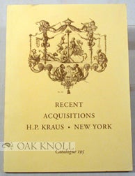 Order Nr. 52448 RECENT ACQUISITIONS IN A WIDE VARIETY OF FIELDS, INCLUDING ART & ARCHITECTURE,...