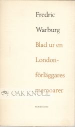 Order Nr. 52460 BLAD UR EN LONDON-FORLAGGARES MEMOARER [LEAF FROM A LONDON PUBLISHER'S. Fredric...