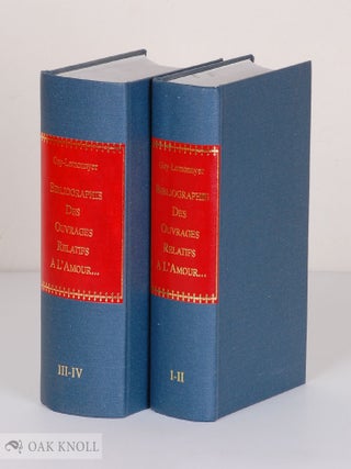 Order Nr. 52771 BIBLIOGRAPHIE DES OUVRAGES RELATIFS A L'AMOUR, AUX FEMMES, AU MARIAGE ET DES...