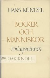 Order Nr. 52849 BOCKER OCH MANNISKOR [BOOKS AND MEM]. Hans Kuntzel