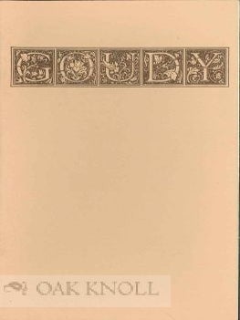 Order Nr. 52995 FREDERIC WILLIAM GOUDY, ART DIRECTOR TO THE LANSTON MONOTYPE MACHINE COMPANY...