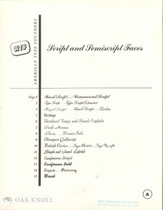 Order Nr. 53332 SCRIPT AND SEMISCRIPT FACES. ATF