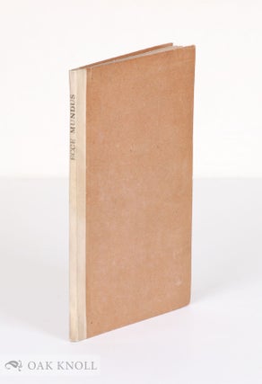 Order Nr. 54089 ECCE MUNDUS, INDUSTRIAL IDEALS AND THE BOOK BEAUTIFUL. T. J. Cobden-Sanderson