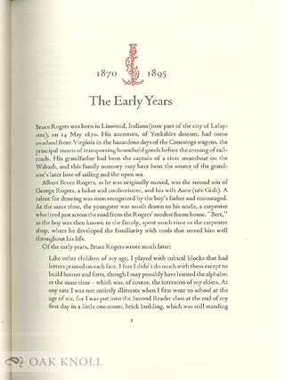 BRUCE ROGERS, A LIFE IN LETTERS 1870-1957.