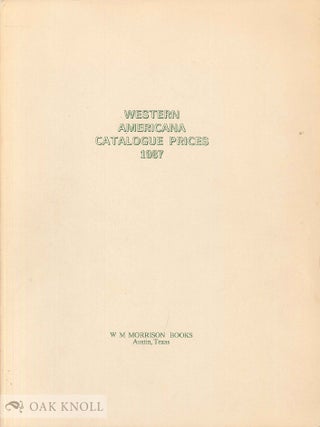 Order Nr. 54758 WESTERN AMERICANA CATALOGUE PRICES 1987