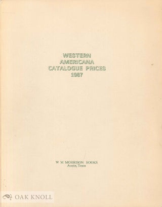 Order Nr. 54758 WESTERN AMERICANA CATALOGUE PRICES 1987