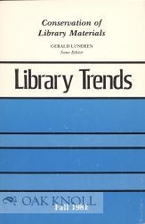 Order Nr. 55145 CONSERVATION OF LIBRARY MATERIALS. Gerald Lundeen